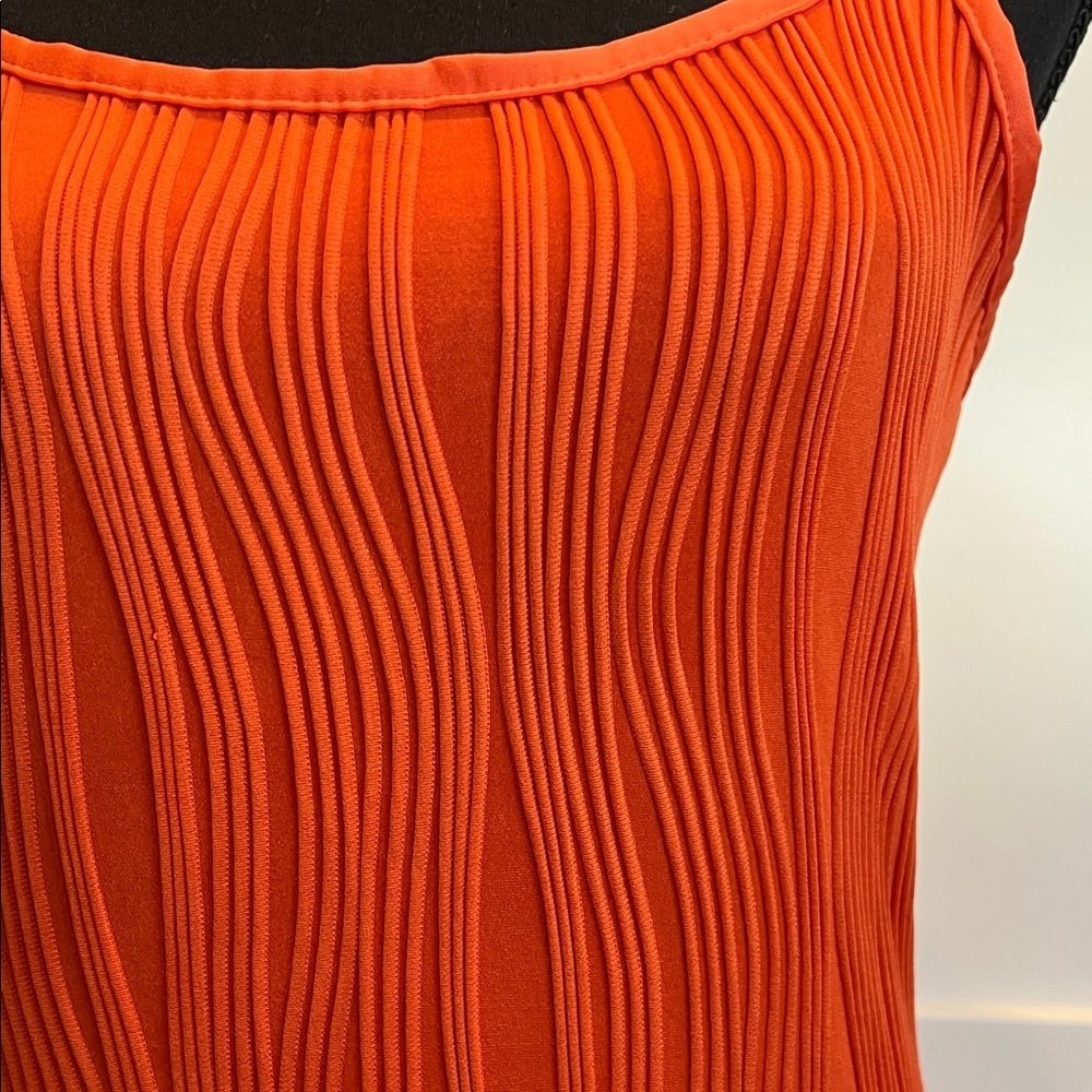 Prettygarden Vibrant Orange Textured Midi Orange Midi Size M - Picture 4 of 8